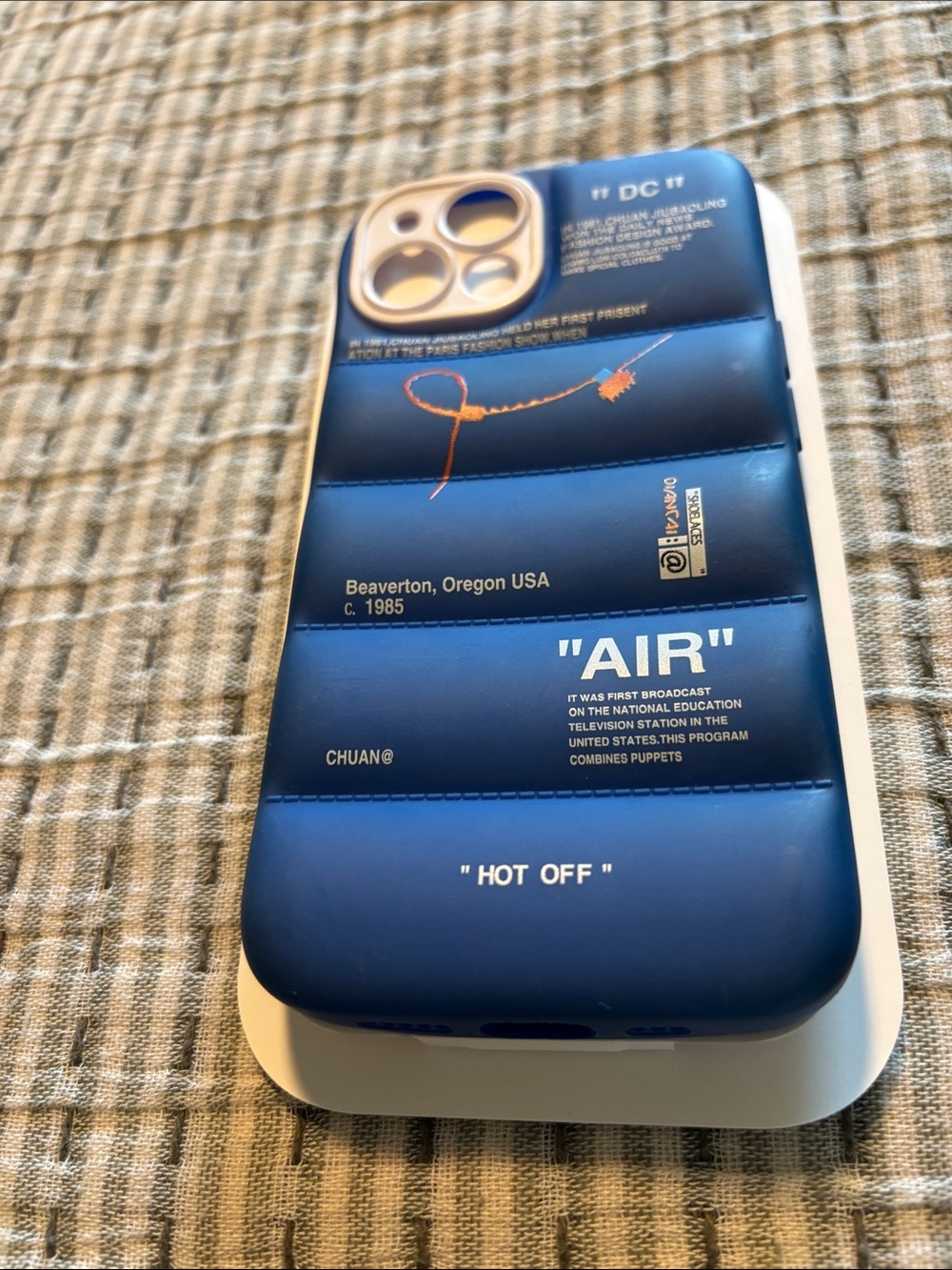 Blue 'AIR' Designer Padded/Puffy Phone Case